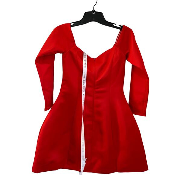 Elliatt x Revolve Vida Red Satin Off Shoulder Mini Dress XS Holiday Cocktail - Picture 3 of 9